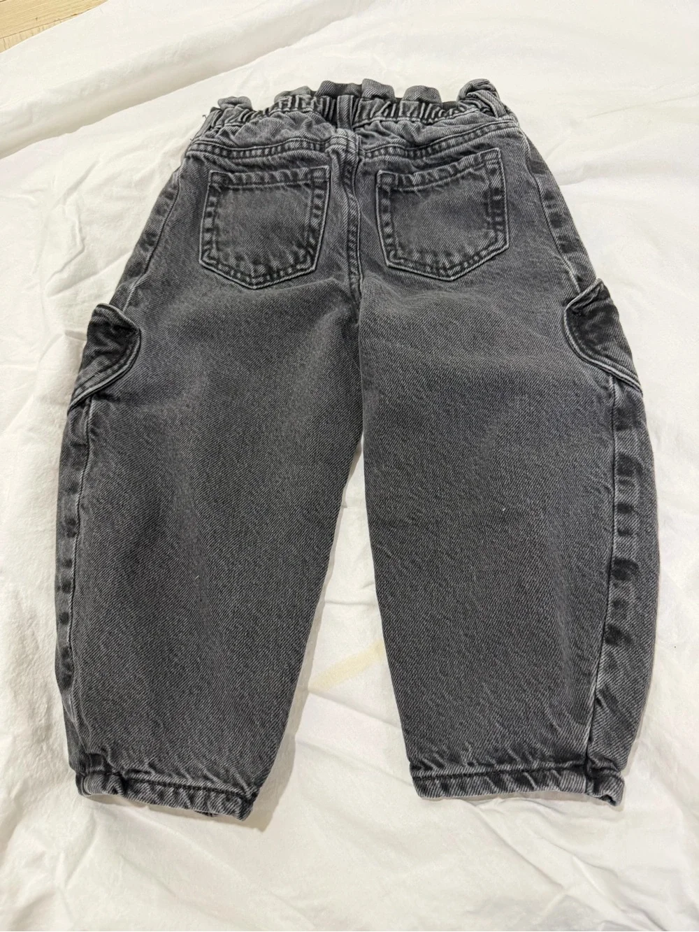 GAP Black Washed Heart-Pocket Cargo Jeans